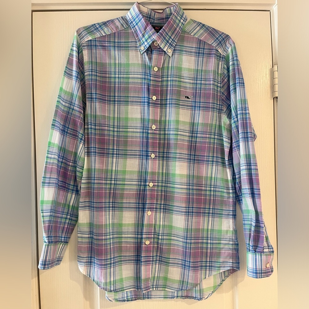 Vineyard Vines Slim Fit Whale Plaid Shirt - Medium